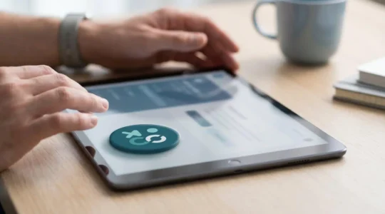 Bouton d'appel à l'action moderne avec design épuré sur interface web, illustrant l'optimisation de la conversion digitale